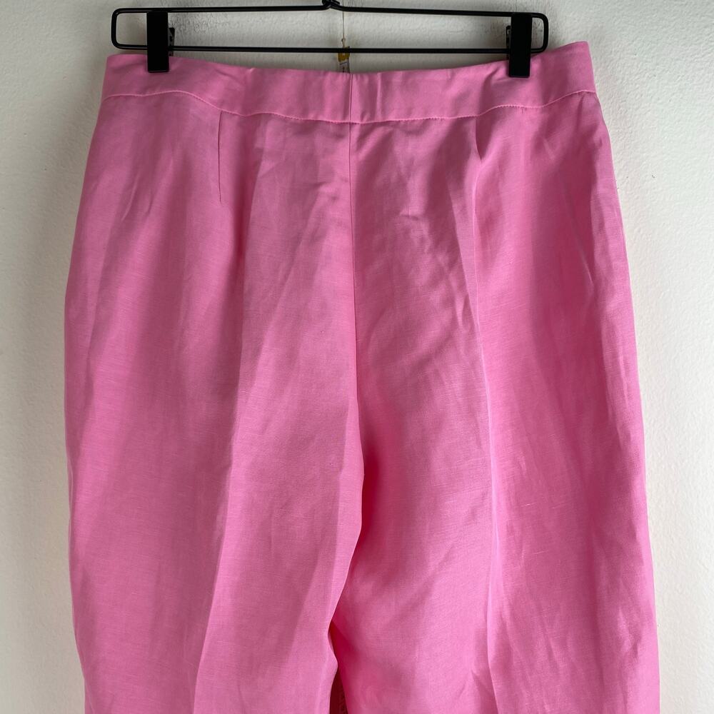 Lafayette 148 Barrow Pants Size 10 Pink Madder Silk 32.5" Trousers Designer - Picture 6 of 13